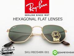 แว่นตากันแดด Rayban HEXAGONAL FLAT LENSES RB3548N 001 Gold/Green Classic