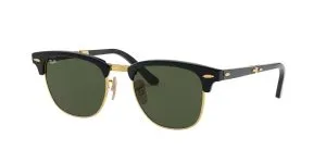 แว่นกันแดด Rayban Clubmaster folding RB2176 901 Black/G15 แว่น Rayban แท้