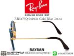 Rayban RB3475Q 919431 Gold/Blue Jeans/ Green - 4