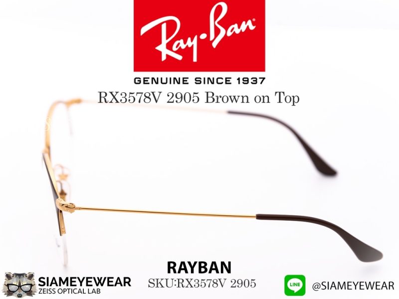 Rayban Optic RX3578V 2905 Shiny Brown/Gold Metal - 4