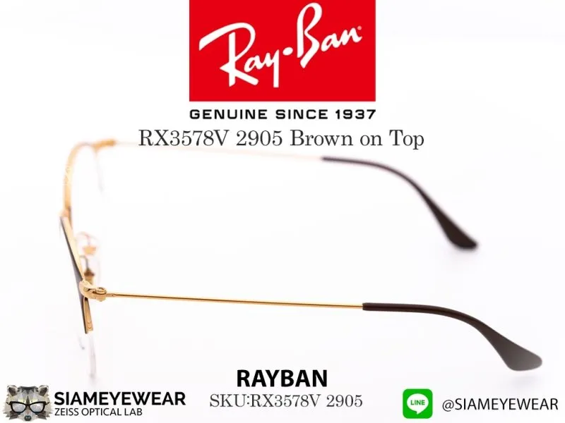 Rayban Optic RX3578V 2905 Shiny Brown/Gold Metal - 4