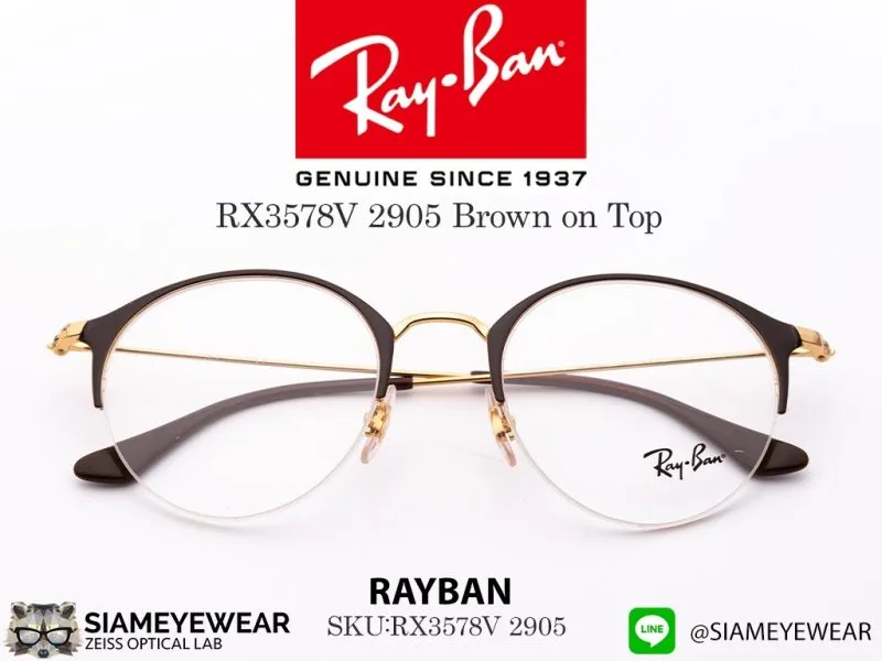 Rayban Optic RX3578V 2905 Shiny Brown/Gold Metal - 5