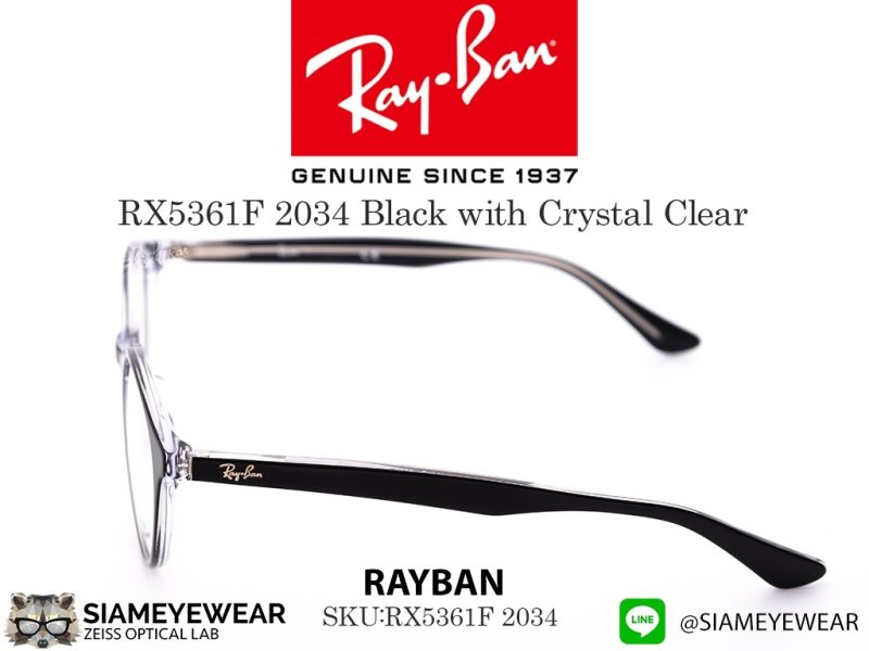 Rayban Optic RX5361F 2034 Black/Crystal Clear - 4