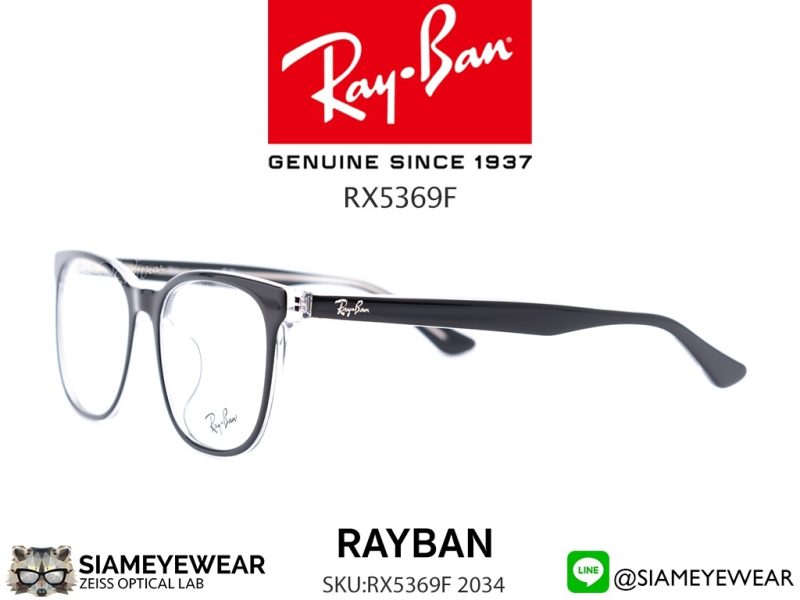 Rayban Optic RX5369F 2034 Top Black on Transparent - 3