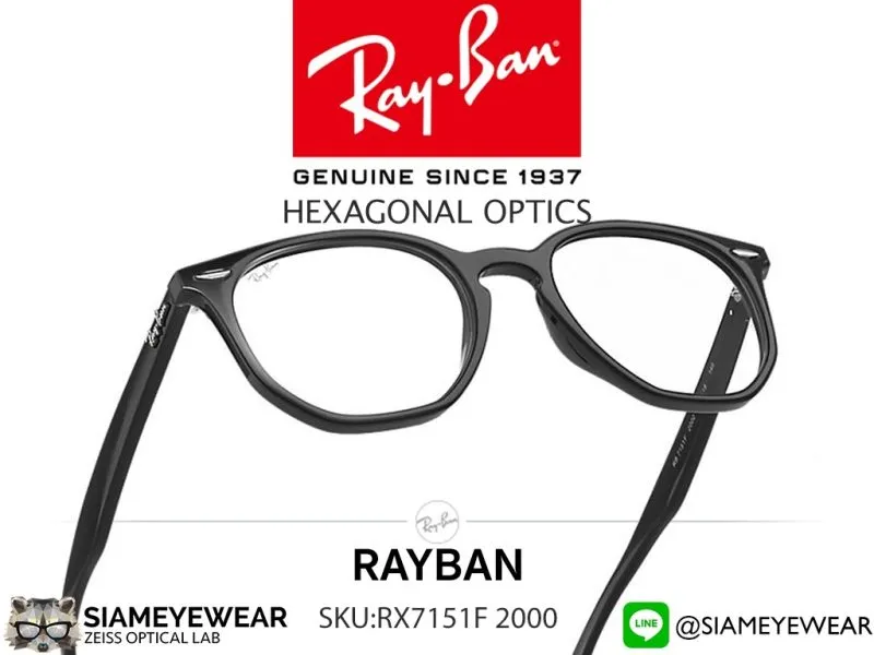Rayban Optic Hexagonal RX7151F 2000 Black - 3