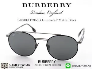 แว่น Burberry Sun BE1309 12956G Matte Black/Grey Silver Mirror แว่นตาแท้