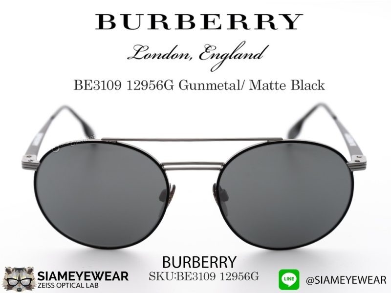 Burberry Sun BE1309 12956G Matte Black/Grey Silver Mirror - 2
