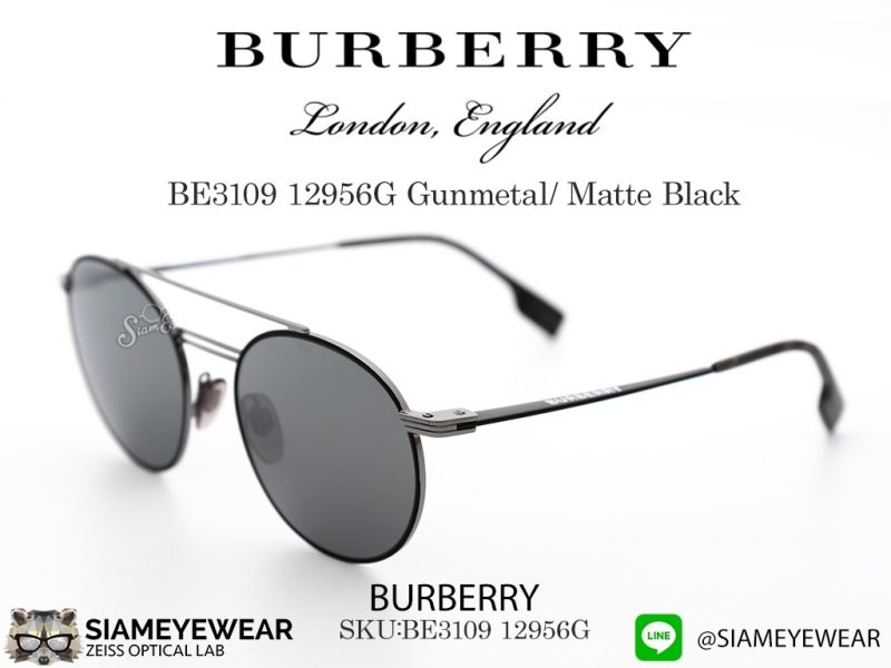 Burberry Sun BE1309 12956G Matte Black/Grey Silver Mirror - 3
