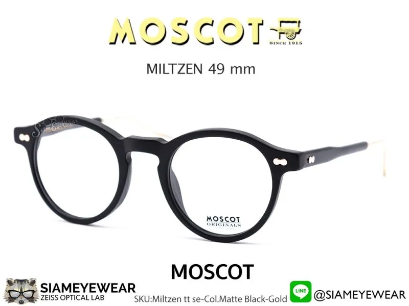 258_1763259343_8306 แว่น Moscot Miltzen TT 46 Matte Black Gold แว่นตา Moscot แท้