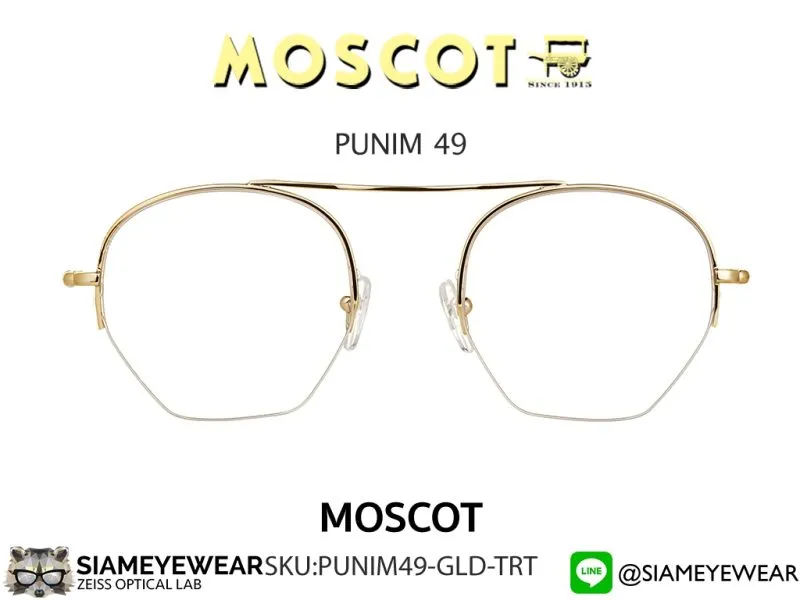Moscot Punim 49 Gold/Spot Tortoise Angular - 3