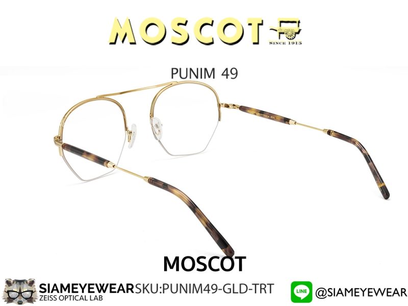 Moscot Punim 49 Gold/Spot Tortoise Angular - 2