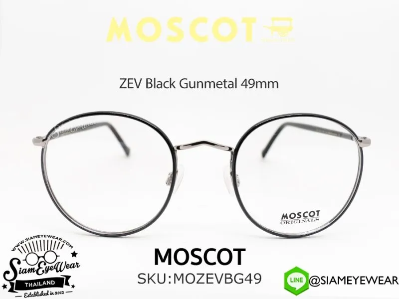 Moscot Zev 49 Black/Gun Metal - 2