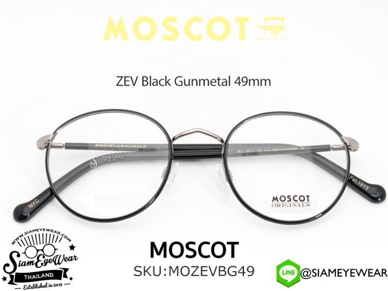 Moscot Zev 49 Black/Gun Metal