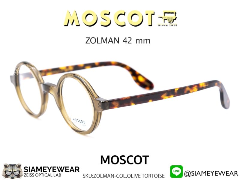 Moscot Zolman 42 Olive Tortoise - 2