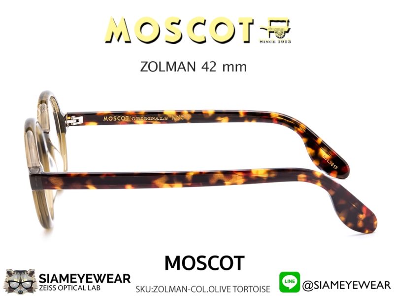 Moscot Zolman 42 Olive Tortoise - 3