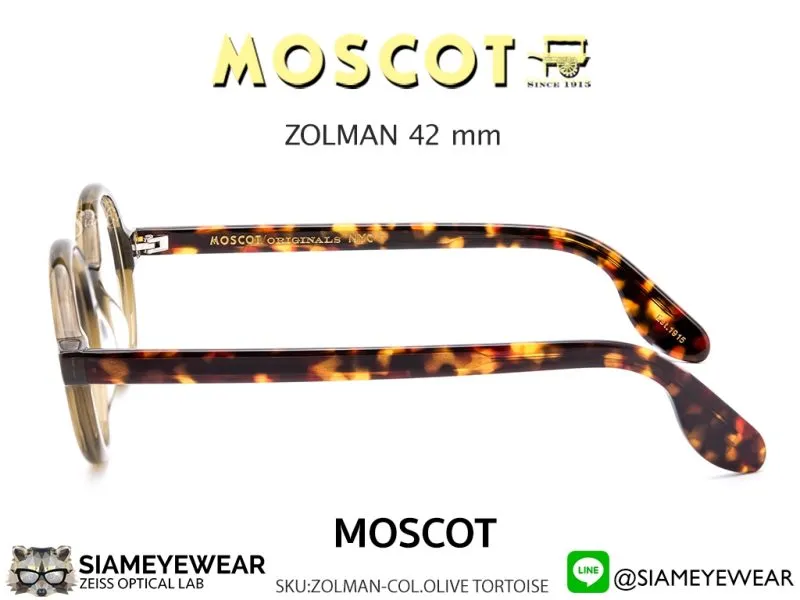 Moscot Zolman 42 Olive Tortoise - 3