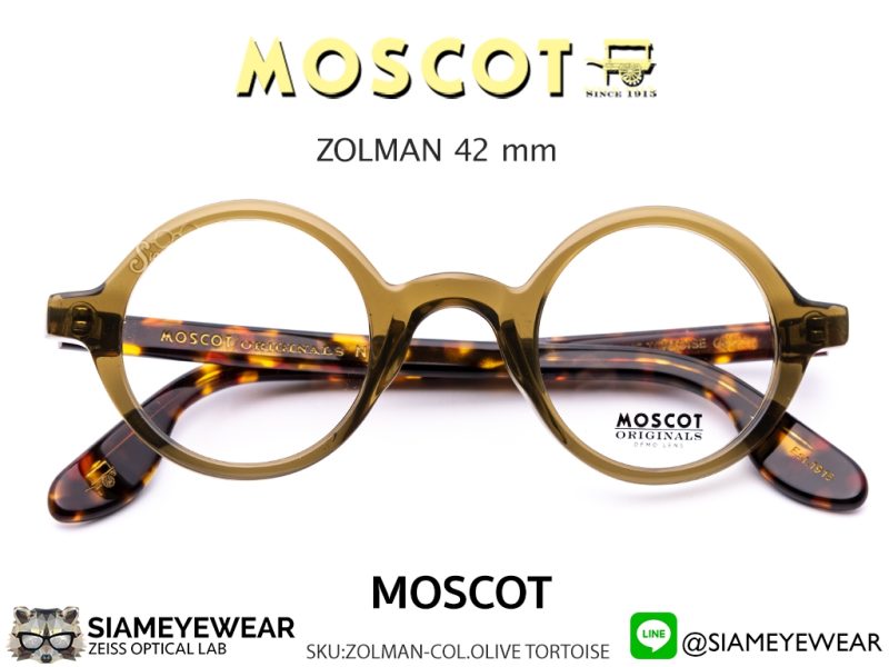Moscot Zolman 42 Olive Tortoise - 5