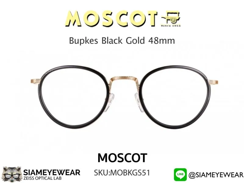 Moscot Bupkes 48 Black/Gold - 3