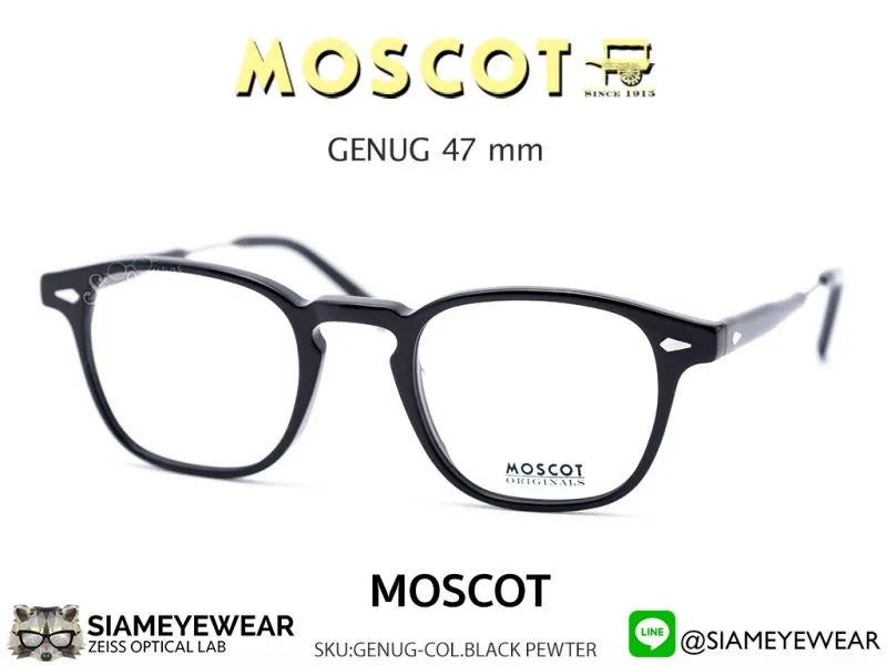 แว่น Moscot Genug 47 Black Pewter แว่นตา Moscot แท้