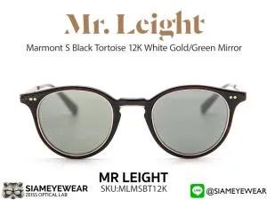แว่น Mr.Leight Marmont S 48 Black Tortoise 12K White Gold/Green แว่นตาแท้