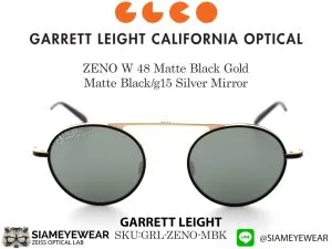 แว่น Garrett Leight ZENO W 48 Matte Black Gold Matte Black/g15 Silver Mirror แว่นตาแท้