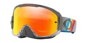 แว่นกอกเกิล Oakley Goggle Troy Lee design OO7115-49 Grey Stripes/Fire Iridium