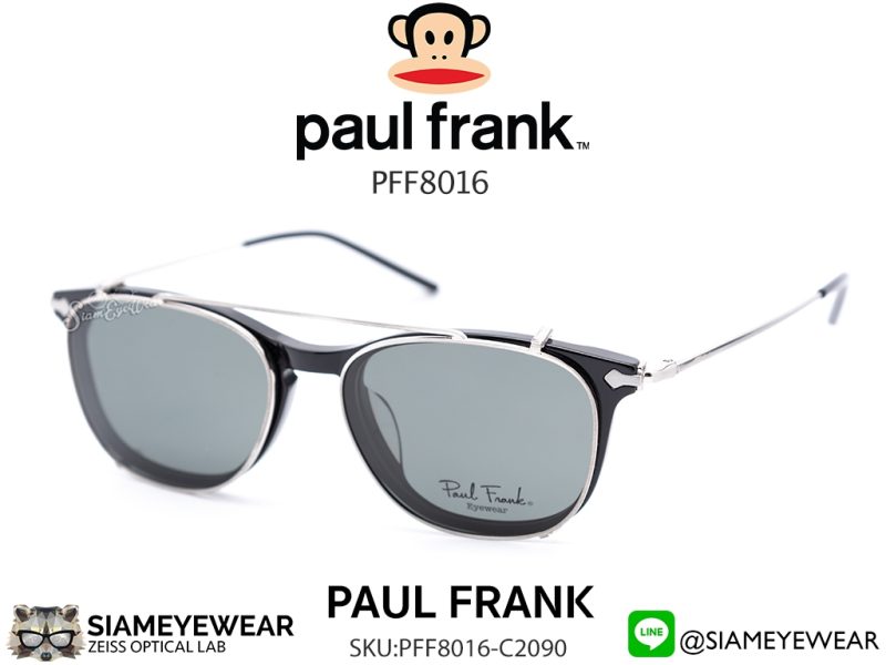 Paul Frank Optic PFF 8016 2090 Black Silver & Clip C8080C Silver Green - 2