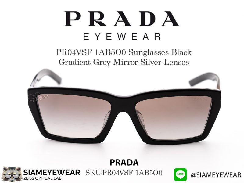 374_1763259425_6716 Prada PR04VSF 1AB5O0 Sunglasses Black Gradient Grey Mirror Silver Lenses
