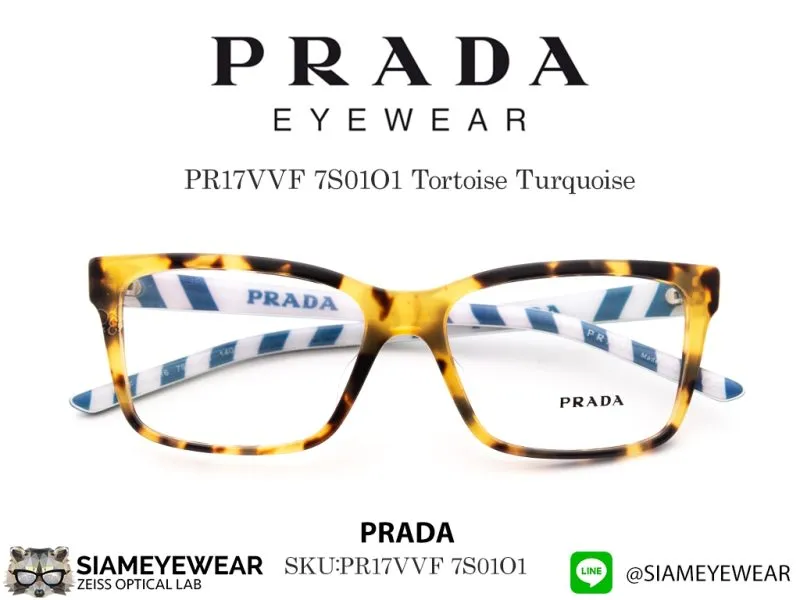 378_1763259427_8157 แว่น Prada Optic PR17VVF 7S01O1 Tortoise Turquoise แว่นตาแท้