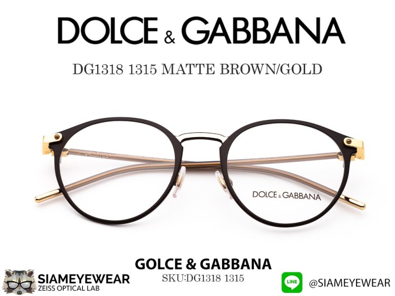 DOLCE & GABBANA Optic DG1318 1315 MATTE BROWN/GOLD - 2