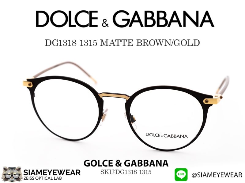 DOLCE & GABBANA Optic DG1318 1315 MATTE BROWN/GOLD - 3