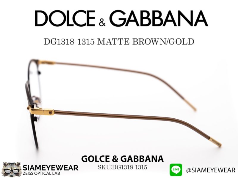 DOLCE & GABBANA Optic DG1318 1315 MATTE BROWN/GOLD - 5