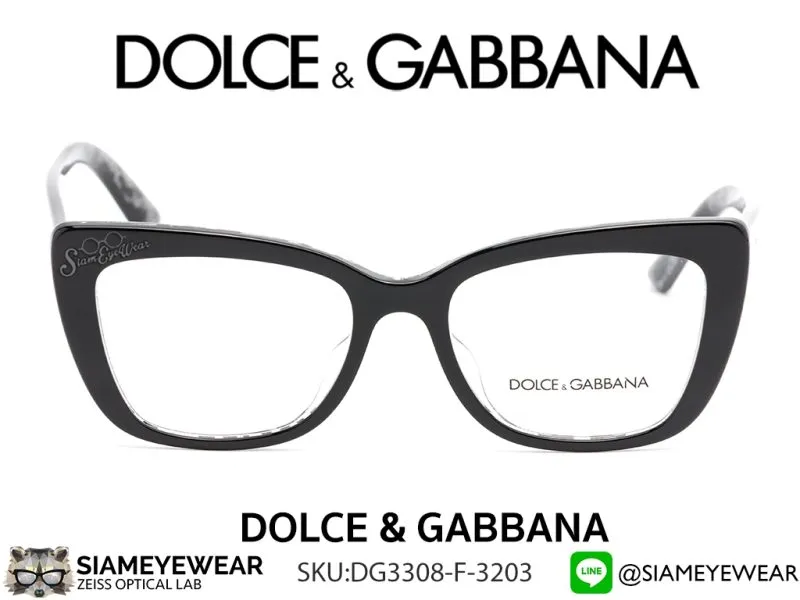 DOLCE & GABBANA Optic DG3308 3203 Black On Leo Glitter - 2