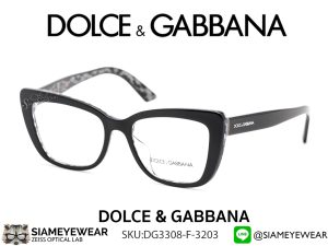 DOLCE & GABBANA Optic DG3308 3203 Black On Leo Glitter