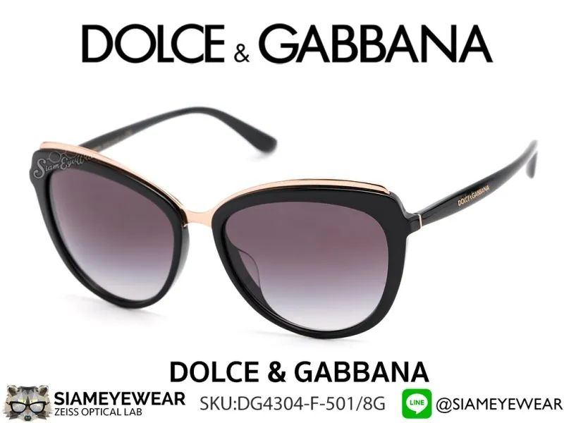 DOLCE & GABBANA DG4304F 501/8G Polish Black Gold on Top - 2