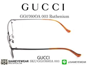 แว่น Gucci GG0760OA 003 Metal Ruthenium แว่นตาแท้