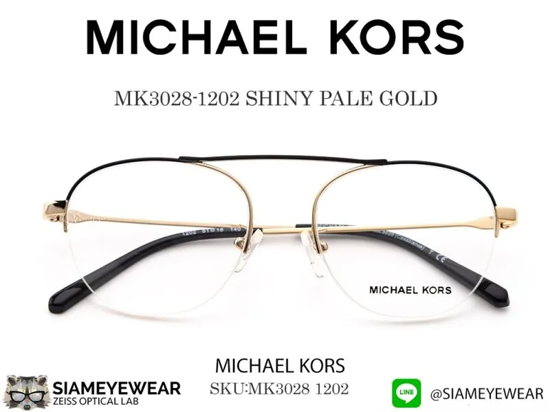 435_1763222105_9321 แว่น MICHAEL KORS Casablanca MK3028 1202 SHINY PALE GOLD แว่นตาแท้