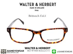 แว่น Walter&Herbert Optic Britten A Col.3 Black Havana แว่นตาแท้