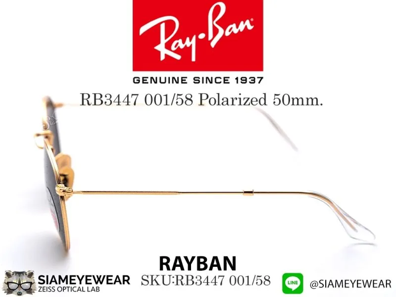 Rayban RB3447 001/58 ROUND METAL Polarized - 4