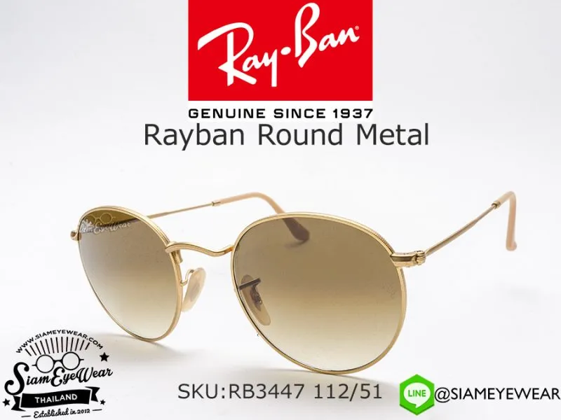 458_1763222112_4785 แว่นกันแดด Rayban RB3447 112/51 ROUND METAL แว่น Rayban แท้