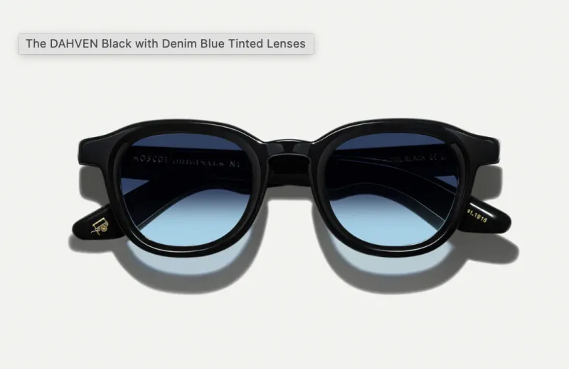 แว่นกันแดด Moscot Dahven Sun 44 Black/Denim Blue แว่น Moscot แท้