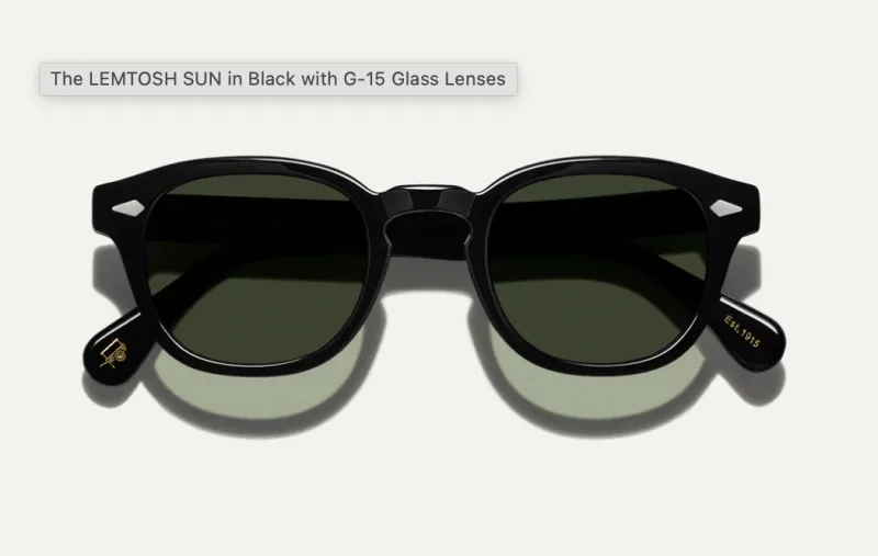 517_1763259566_3905 แว่นกันแดด Moscot Lemtosh Sun 49 Black/G15 แว่น Moscot แท้
