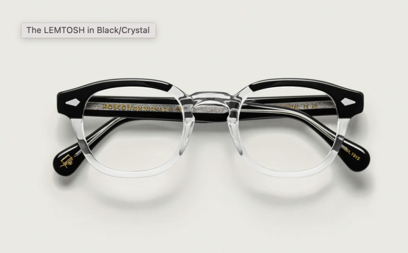 Moscot Lemtosh 49 Black Crystal