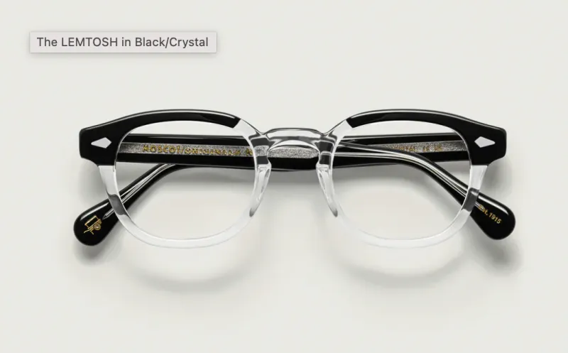 แว่น Moscot Lemtosh 49 Black Crystal แว่นตา Moscot แท้
