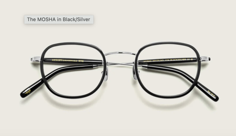 Moscot Mosha 49 Black/Silver
