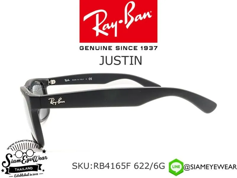 Rayban Justin RB4165F 622/6G Black Rubber/Silver Mirror - 4