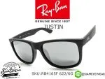 613_1763259670_5443 Rayban Justin RB4165F 622/6G Black Rubber/Silver Mirror - 2