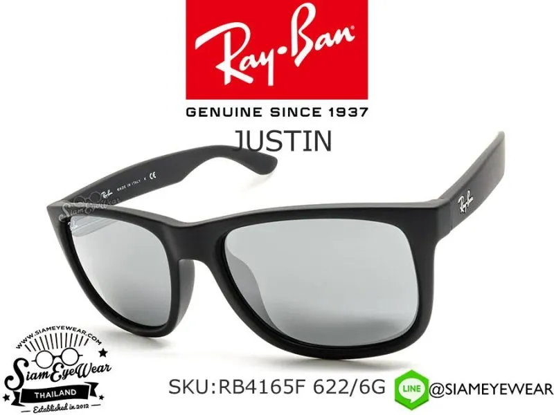 Rayban Justin RB4165F 622/6G Black Rubber/Silver Mirror - 2