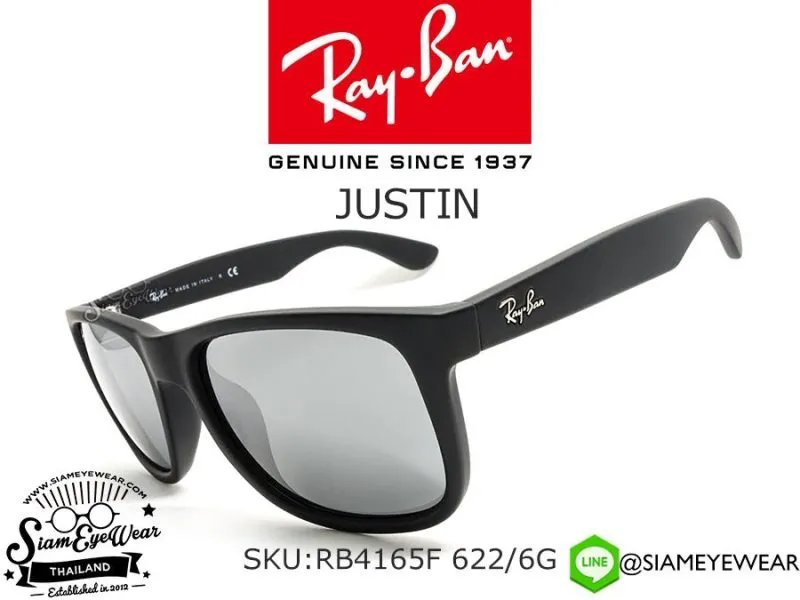 Rayban Justin RB4165F 622/6G Black Rubber/Silver Mirror - 3