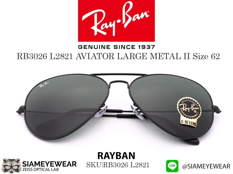 Rayban Aviator Large Metal RB3026 L2821 Black/G15 - 7
